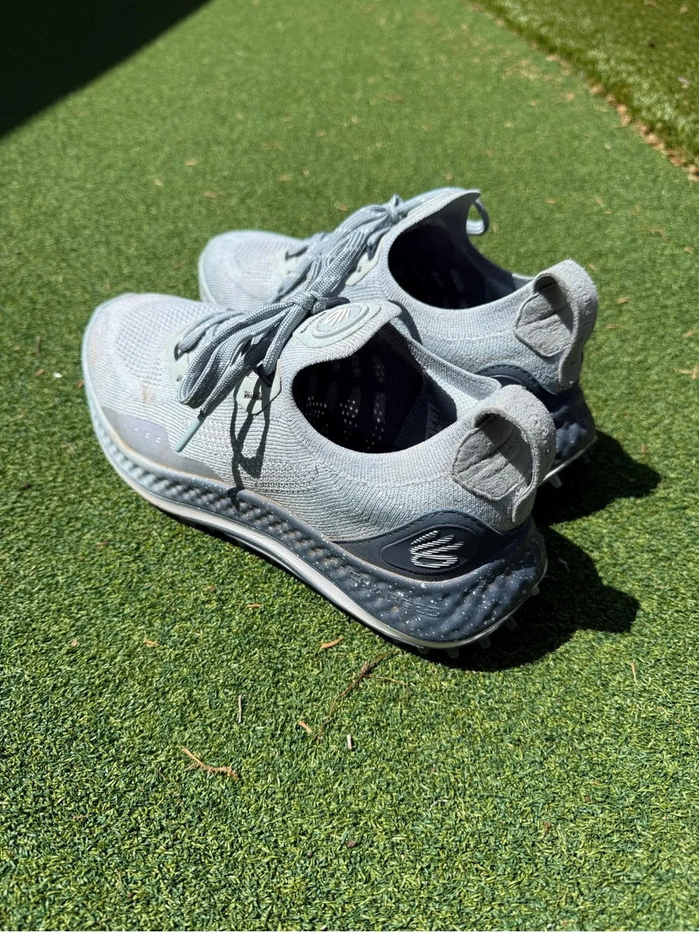 Under Armour Steph Curry golf shoes Light Gray/Seafoam Kids' size 7 - Picture 3 of 6